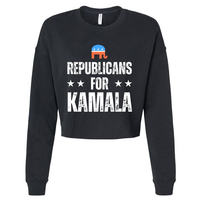 Republicans For Kamala Harris Cropped Pullover Crew