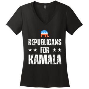 Republicans For Kamala Harris Women's V-Neck T-Shirt