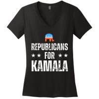 Republicans For Kamala Harris Women's V-Neck T-Shirt