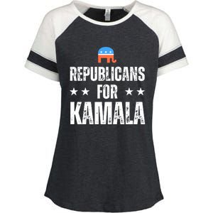 Republicans For Kamala Harris Enza Ladies Jersey Colorblock Tee