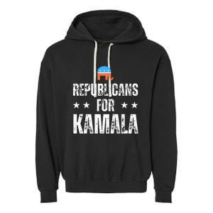 Republicans For Kamala Harris Garment-Dyed Fleece Hoodie