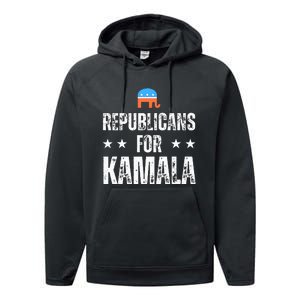 Republicans For Kamala Harris Performance Fleece Hoodie