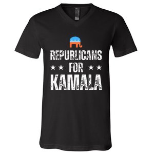 Republicans For Kamala Harris V-Neck T-Shirt