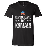 Republicans For Kamala Harris V-Neck T-Shirt