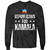 Republicans For Kamala Harris Tie-Dye Long Sleeve Shirt