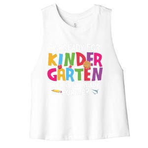 Ready For Kindergarten Cute Kindergarten Gift Women's Racerback Cropped Tank