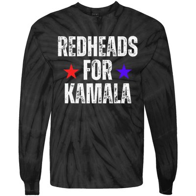 Redheads For Kamala 2024 Harris Walz Redheads For Kamala Tie-Dye Long Sleeve Shirt