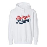 Redheads For Kamala 2024 Harris Walz Vintage Garment-Dyed Fleece Hoodie