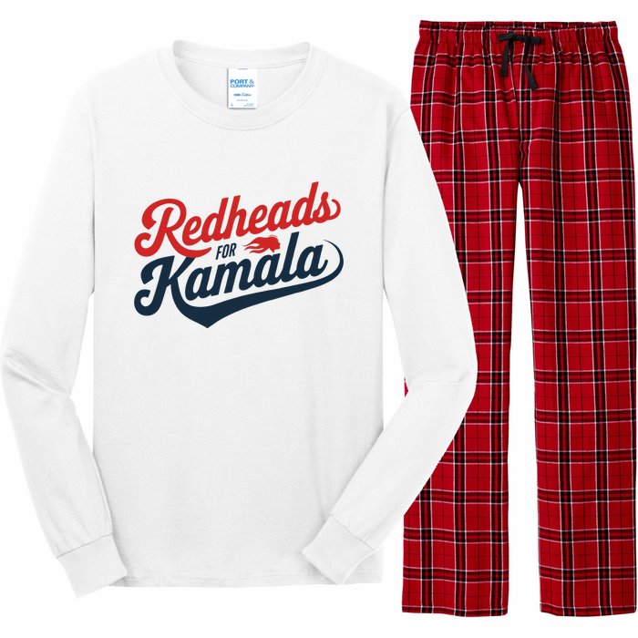 Redheads For Kamala 2024 Harris Walz Vintage Long Sleeve Pajama Set