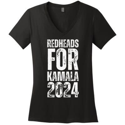 Redheads For Kamala 2024 Harris Walz Redheads For Kamala Women's V-Neck T-Shirt