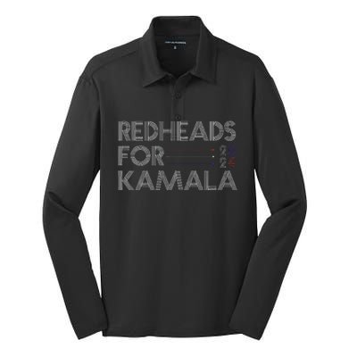 Redheads For Kamala 2024 Harris Walz Redheads For Kamala Silk Touch Performance Long Sleeve Polo