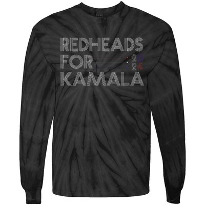 Redheads For Kamala 2024 Harris Walz Redheads For Kamala Tie-Dye Long Sleeve Shirt