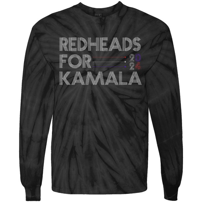 Redheads For Kamala 2024 Harris Walz Redheads For Kamala Tie-Dye Long Sleeve Shirt