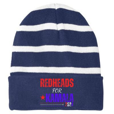 Redheads For Kamala 2024 Harris Walz Redheads For Kamala Striped Beanie with Solid Band