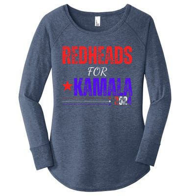 Redheads For Kamala 2024 Harris Walz Redheads For Kamala Women's Perfect Tri Tunic Long Sleeve Shirt