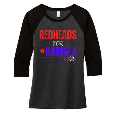 Redheads For Kamala 2024 Harris Walz Redheads For Kamala Women's Tri-Blend 3/4-Sleeve Raglan Shirt