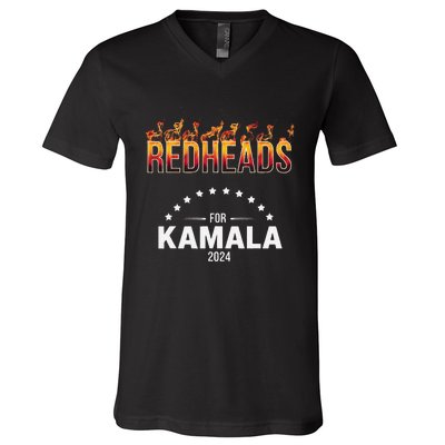 Redheads For Kamala 2024 Harris Walz Redheads For Kamala V-Neck T-Shirt