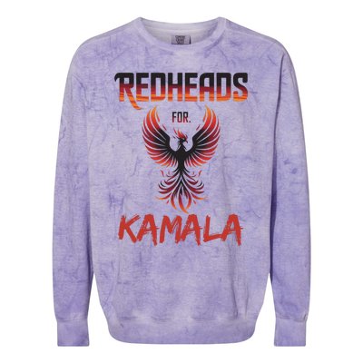 Redheads For Kamala 2024 Harris Walz Redheads For Kamala Colorblast Crewneck Sweatshirt