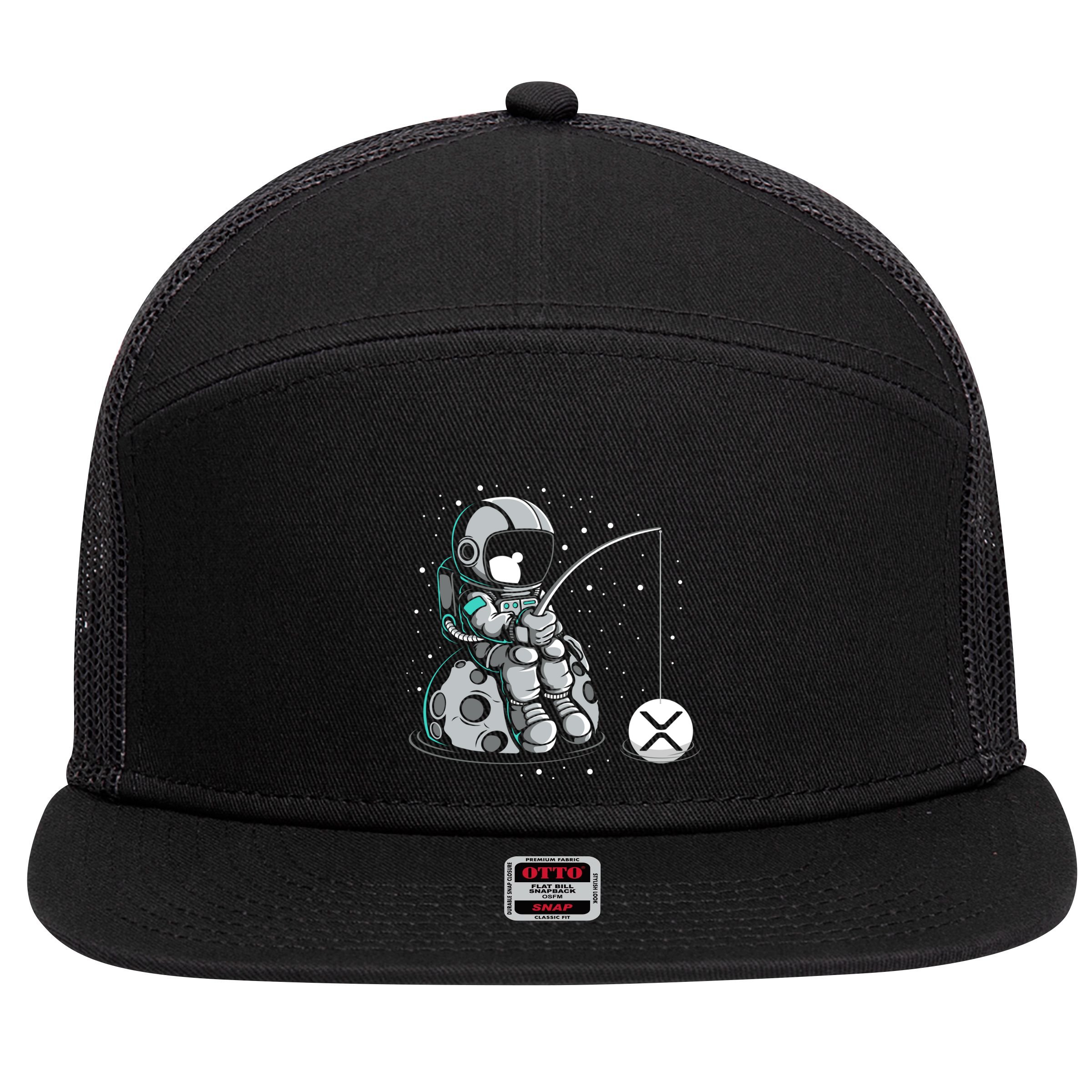Ripple Fishing Krypto Bullrun Xrp Token Rich Millionaire Gift 7 Panel Mesh Trucker Snapback Hat