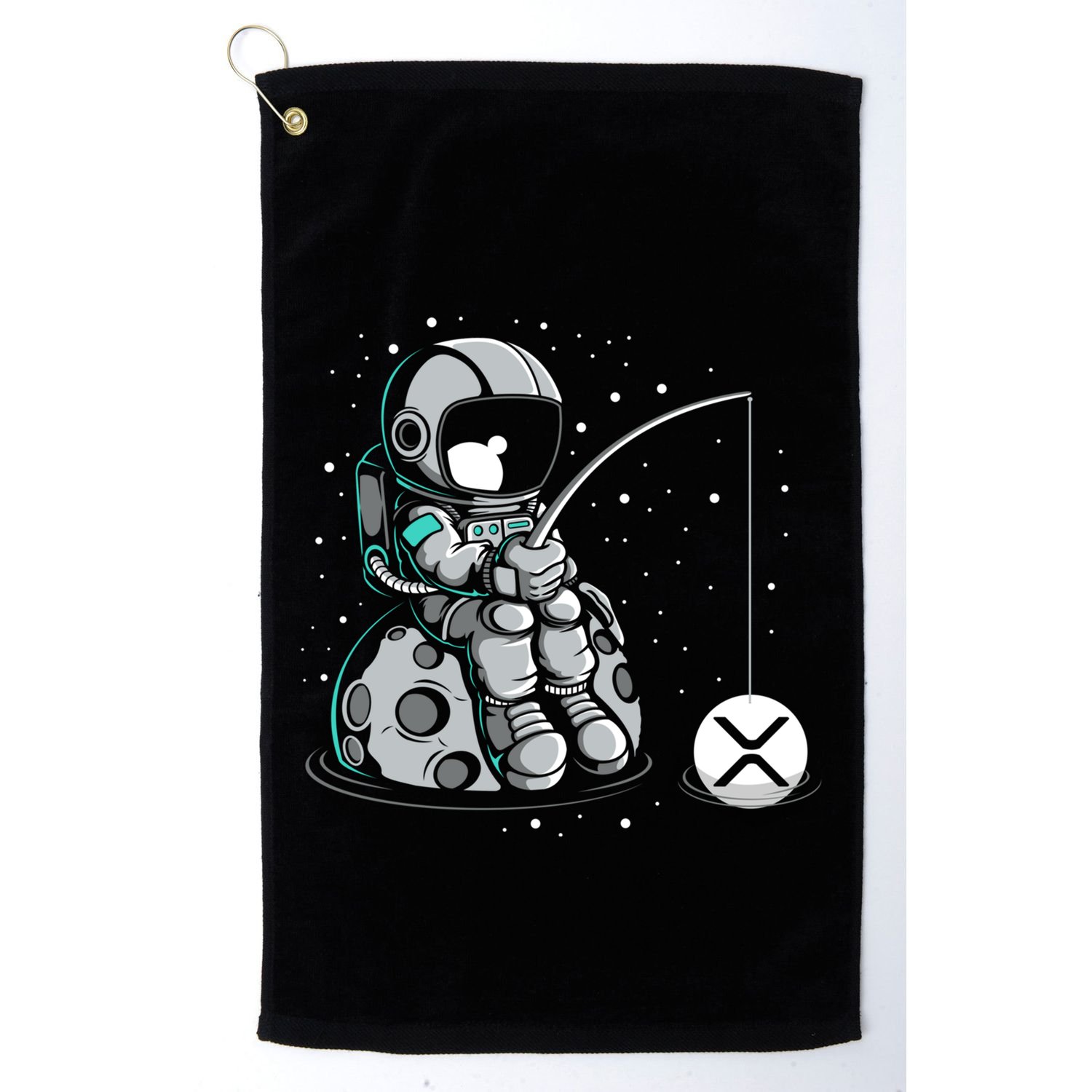 Ripple Fishing Krypto Bullrun Xrp Token Rich Millionaire Gift Golf Towel