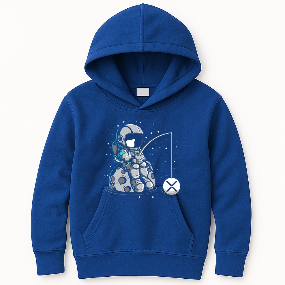 Ripple Fishing Krypto Bullrun Xrp Token Rich Millionaire Gift Kids Hoodie
