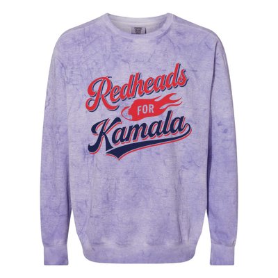 Redheads For Kamala 2024 Harris Walz Vintage Colorblast Crewneck Sweatshirt