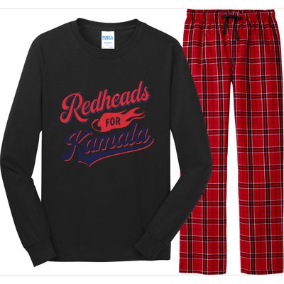 Redheads For Kamala 2024 Harris Walz Vintage Long Sleeve Pajama Set