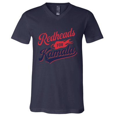 Redheads For Kamala 2024 Harris Walz Vintage V-Neck T-Shirt