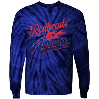 Redheads For Kamala 2024 Harris Walz Vintage Tie-Dye Long Sleeve Shirt