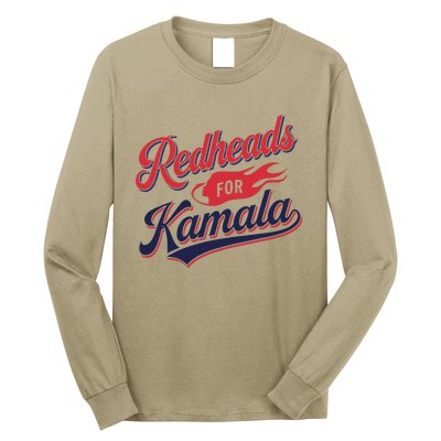 Redheads For Kamala 2024 Harris Walz Vintage Long Sleeve Shirt