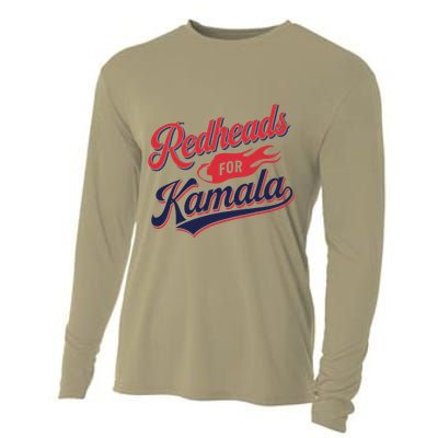 Redheads For Kamala 2024 Harris Walz Vintage Cooling Performance Long Sleeve Crew
