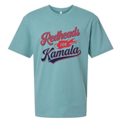 Redheads For Kamala 2024 Harris Walz Vintage Sueded Cloud Jersey T-Shirt