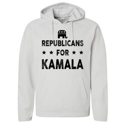 Republicans For Kamala Harris Performance Fleece Hoodie