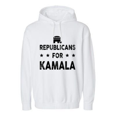 Republicans For Kamala Harris Garment-Dyed Fleece Hoodie