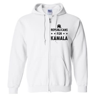 Republicans For Kamala Harris Full Zip Hoodie