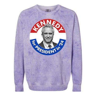 Robert F Kennedy Jr For President In 2024 Emblem Button Colorblast Crewneck Sweatshirt