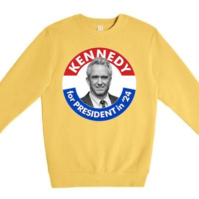 Robert F Kennedy Jr For President In 2024 Emblem Button Premium Crewneck Sweatshirt