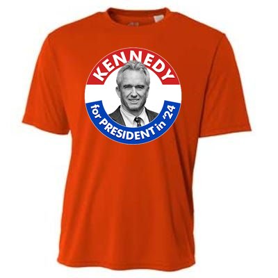 Robert F Kennedy Jr For President In 2024 Emblem Button Cooling Performance Crew T-Shirt