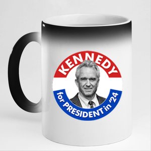 Robert F Kennedy Jr For President In 2024 Emblem Button 11oz Black Color Changing Mug