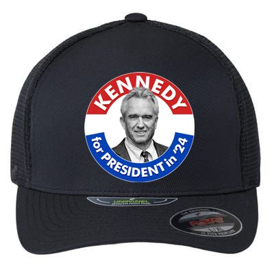 Robert F Kennedy Jr For President In 2024 Emblem Button Flexfit Unipanel Trucker Cap