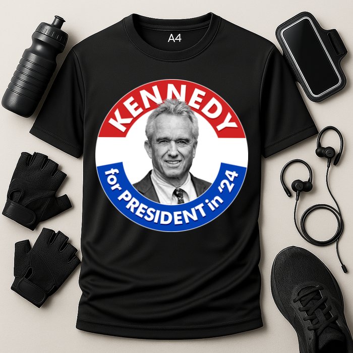 Robert F Kennedy Jr For President In 2024 Emblem Button Performance Shirt