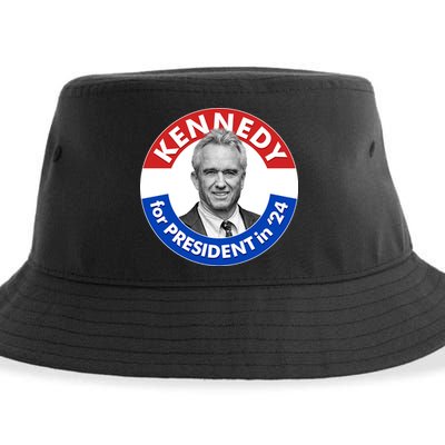 Robert F Kennedy Jr For President In 2024 Emblem Button Sustainable Bucket Hat