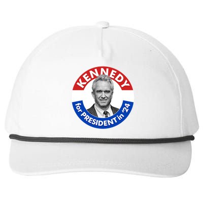 Robert F Kennedy Jr For President In 2024 Emblem Button Snapback Five-Panel Rope Hat