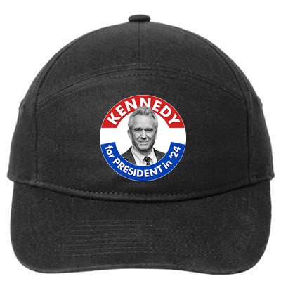 Robert F Kennedy Jr For President In 2024 Emblem Button 7-Panel Snapback Hat