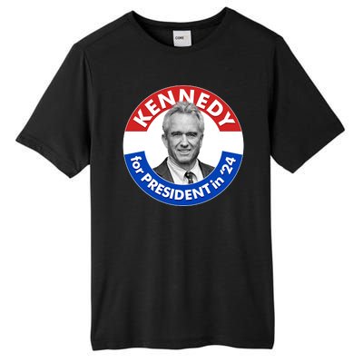 Robert F Kennedy Jr For President In 2024 Emblem Button Tall Fusion ChromaSoft Performance T-Shirt