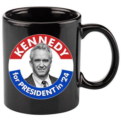 Robert F Kennedy Jr For President In 2024 Emblem Button 11oz C Handle Ceramic Mug