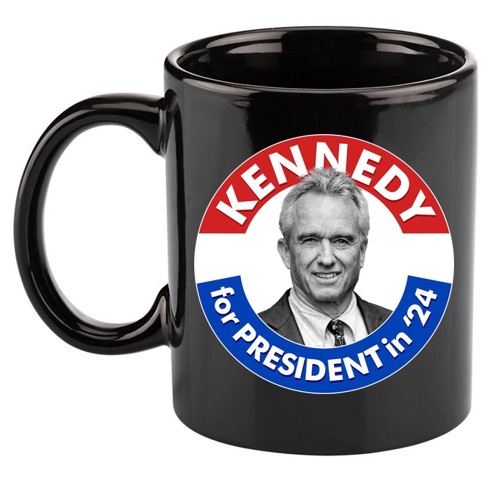 Robert F Kennedy Jr For President In 2024 Emblem Button 11oz C Handle Ceramic Mug