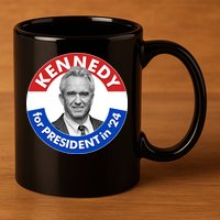 Robert F Kennedy Jr For President In 2024 Emblem Button 11oz C Handle Ceramic Mug