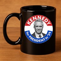Robert F Kennedy Jr For President In 2024 Emblem Button 11oz C Handle Ceramic Mug