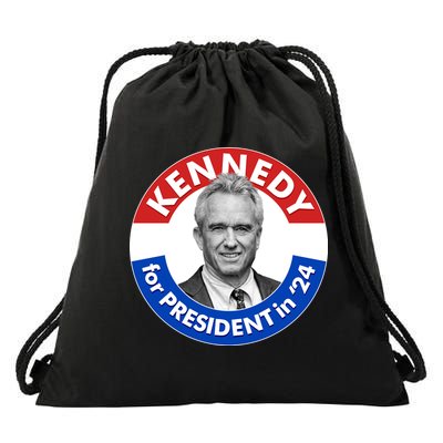 Robert F Kennedy Jr For President In 2024 Emblem Button Drawstring Bag